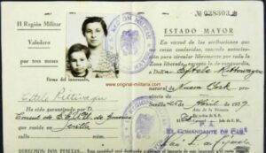Guerra Civil, Salvoconducto del Bando Nacional 1939 a Ciudadana Americana